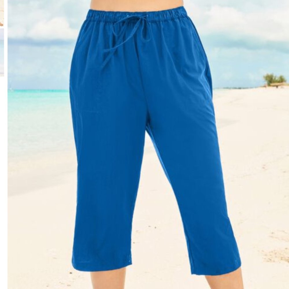 Nwt Swimsuits For All Taslon Capri Swim Coverup Pants 1X 2X 18 20